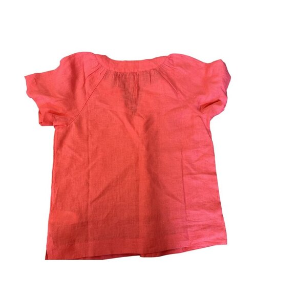 NWT J.Crew Pink Short Sleeve Linen V-neck Top - Picture 8 of 8